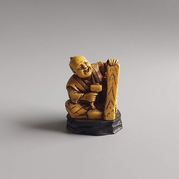 vintage Petite figurine asiatique de thème de Bouddha, statuette asiatique de collection