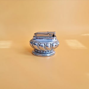 Vintage Table Top Cigarette Lighter MTC Japan, Collectible Petrol Lighter Art Nouveau Style
