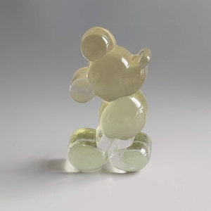 Vintage Mickey Mouse Glas Figur, Kunst Glas Briefbeschwerer