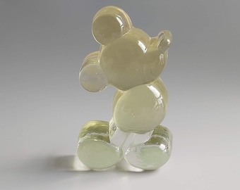 Vintage Mickey Mouse Glasfigurine, Kunstglas Briefbeschwerer