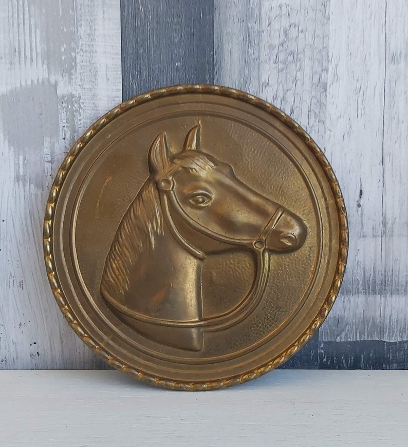 Vintage England Bronze/brass Horse Head Wall Hanging Plaque,horse Head