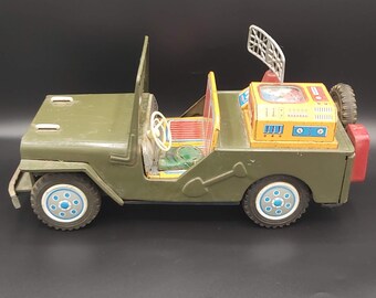 Vintage Rare Space Radar Jeep Tin Toy Daiya-Japan