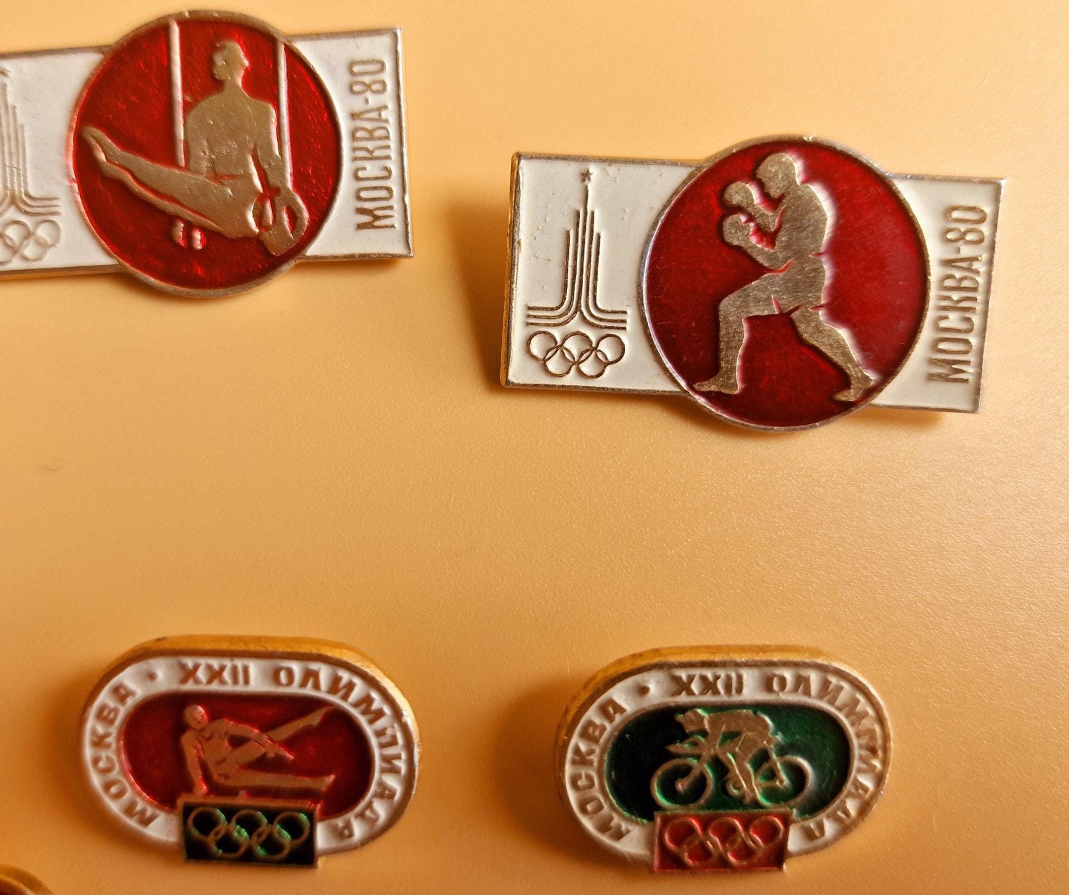 Lot De 3 Pins JO Moscou 1980, Insignes Vintage époque Soviétique, Collection