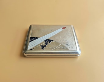 Vintage USSR Aluminum Cigarette Case "First satellite of Earth on May 15/1958 year"