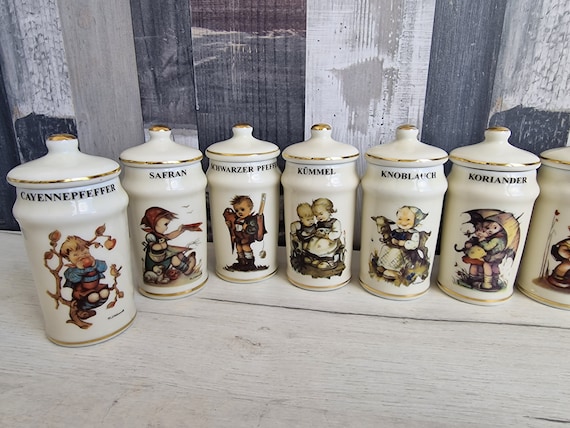 Vintage M J Hummel Porcelain Spice Jars ARS AG Zug switzerland Version Set of 10 Etsy Denmark