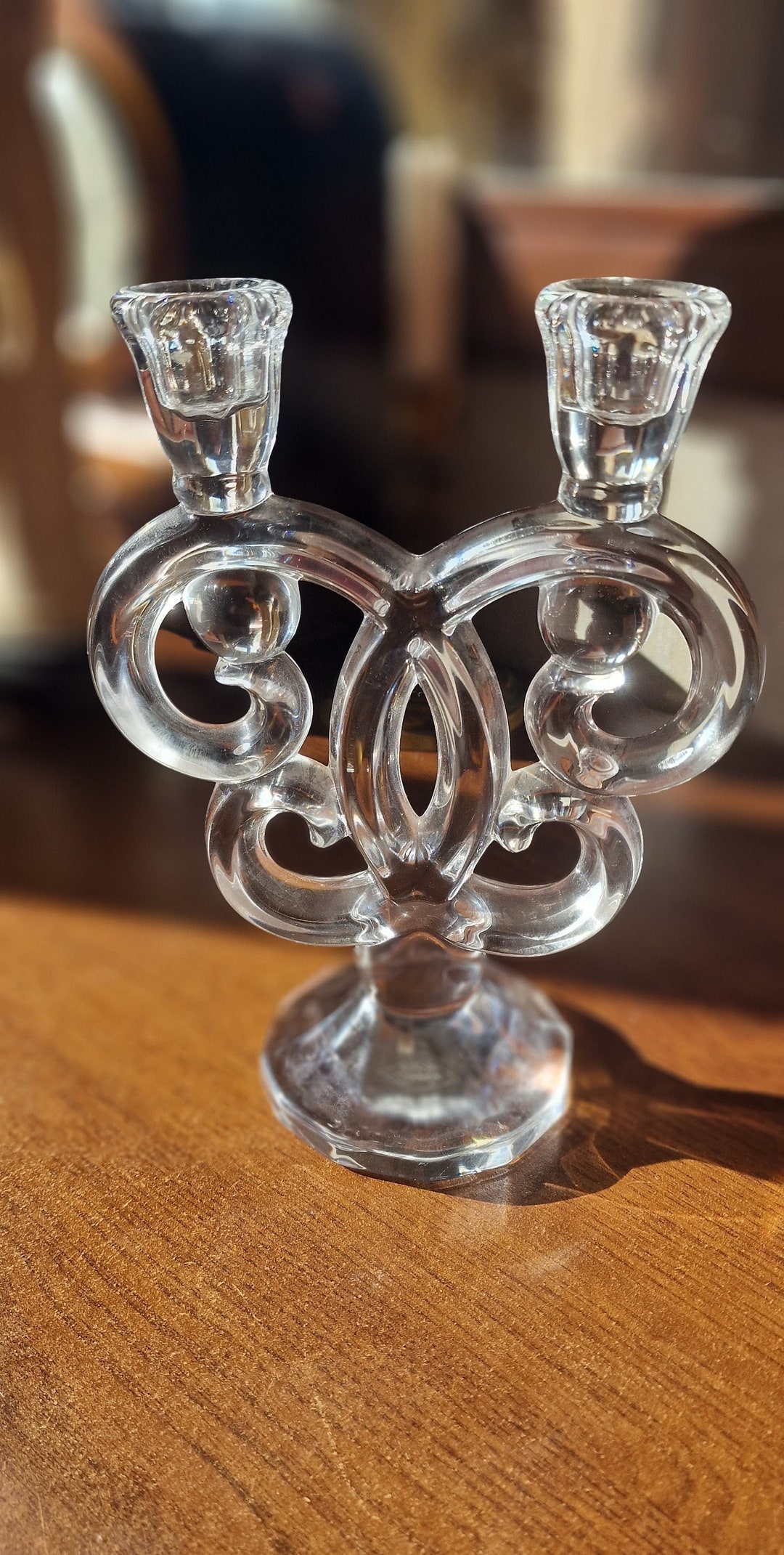 Art Vannes Vintage French Lead Crystal Candle Holder - Etsy