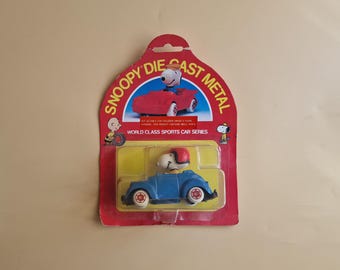 Vintage World Class Sports Car Series Snoopy Diecast Metal Toy, New in Original Box