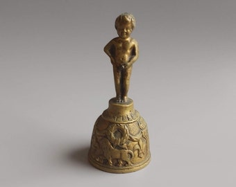 Vintage Belgium Manneken Pis Bronze Bell Souvenir, Antique Manneken Pis Brussels, For Fountain Installation
