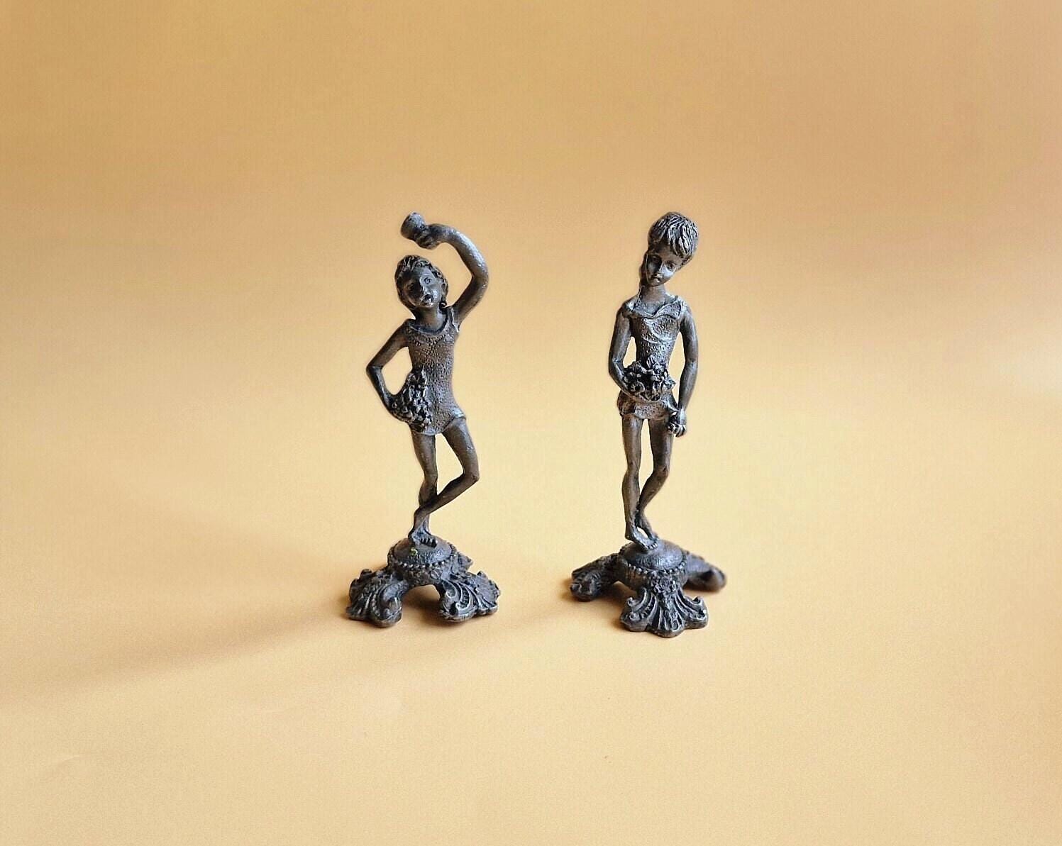 置物飾り物 ペルトロ 女性像 ヴィンテージイタリア製 ピューター 置物