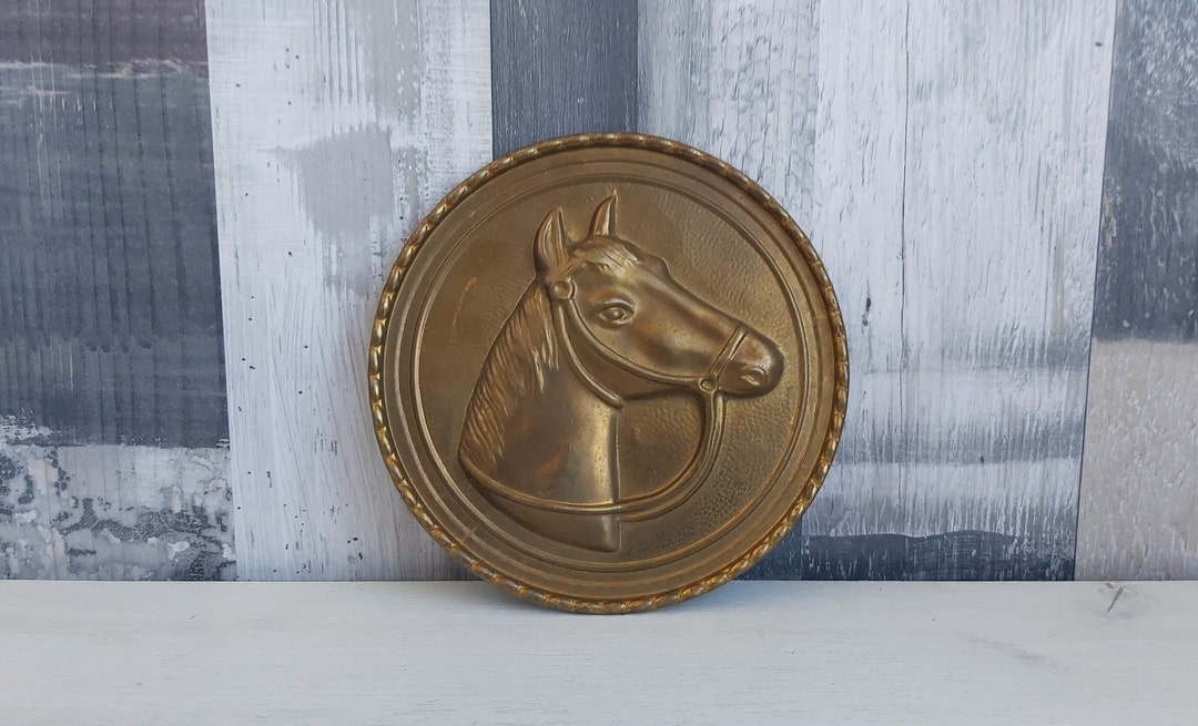 Vintage England Bronze/brass Horse Head Wall Hanging Plaque,horse Head