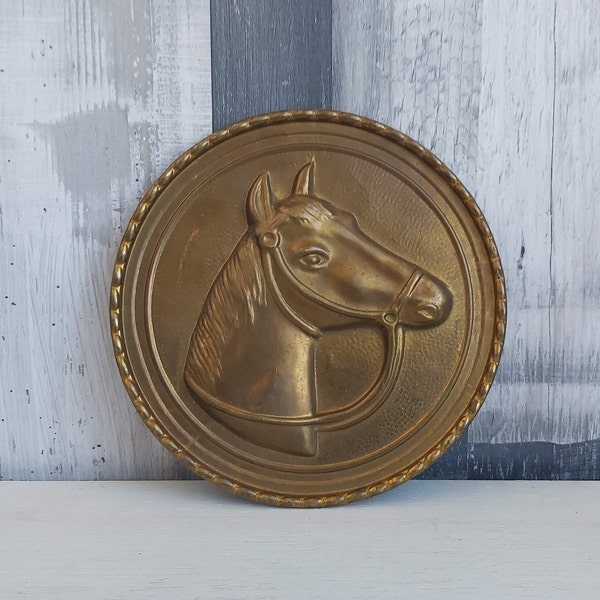 Brass Horse Plaque Etsy