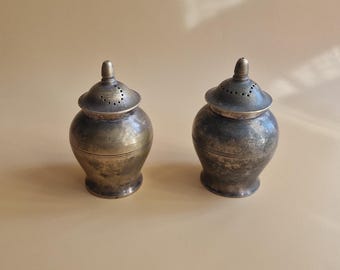 Vintage Indian Salt And Pepper Brass Shakers
