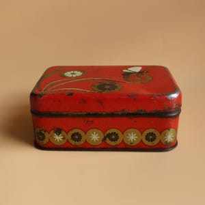 Vintage Bahlsen&#39;s Germany Tin Biscuit Box by Eva Grossberg, Retro Rare Cookie Box 1950s