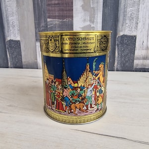 Vintage E Otto Schmidt Collectible Cookie Tin Nurnberg Anno Germany