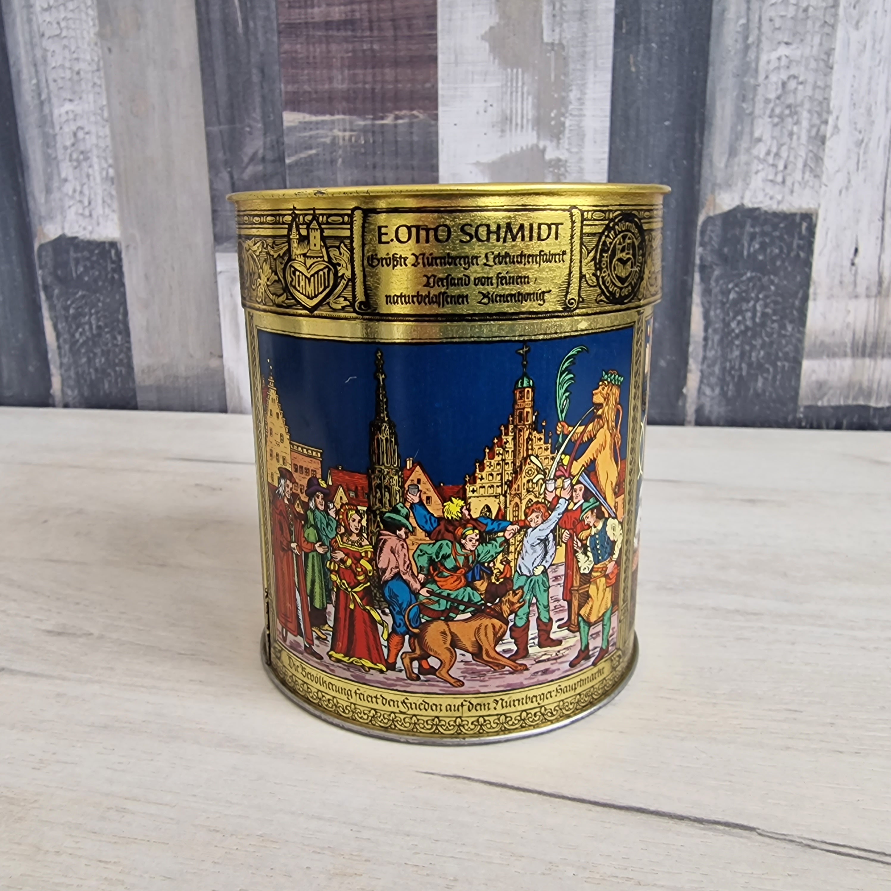 Vintage E Otto Schmidt Collectible Cookie Tin Nurnberg Anno