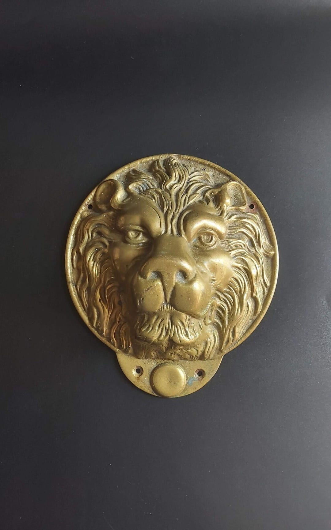 Vintage Solid Brass Lion Head Door Ornament: Wall Decor - Etsy