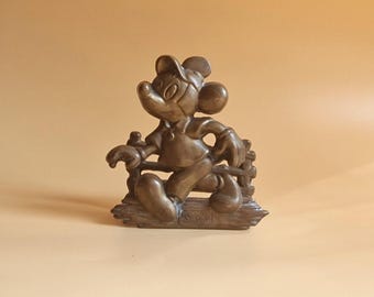 Vintage Mickey Mouse Brass Napkin Holder, Letter Stand Figurine,  MBFL - Walt Disney Productions