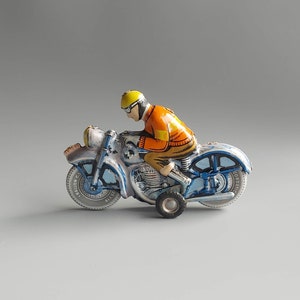 Vintagе Friction Tin Toy Motorcycle Ballon Cordatic Hungary