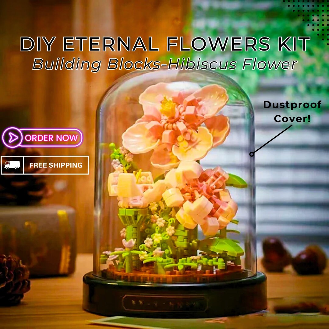 Valentine's Day Gift - Eternal Pink Hibiscus Flower Puzzle - DIY