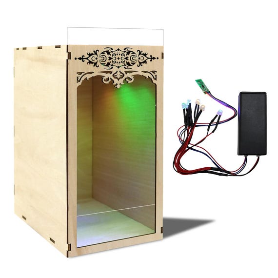 DIY Wooden Book Nook Kit with LED Lights: Miniature Bookshelf Decor
