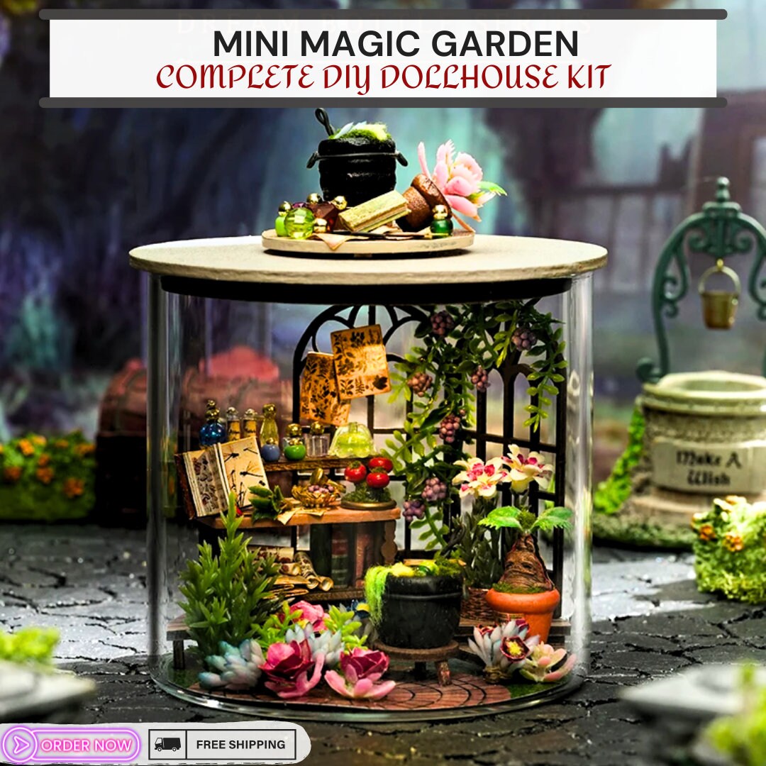 DIY Mini Magic Garden Kit Doll House & Room Model Making, Wooden Crafts