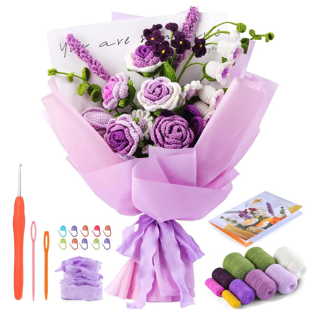 Kit d'artisanat de fleurs, Bouquet avec boutons et fleurs en feutre, Vase, jouet d'art, projet artisanal, jouets d'activité pour enfants, cadeau pour garçons et filles  26