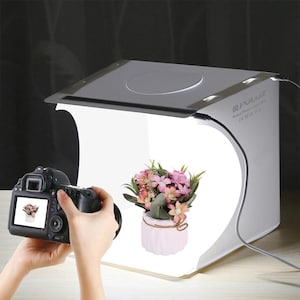 Mini LED Photography Light Box with 6 Colour Backdrops | 20cm Portable Folding Photo Studio for Jewellery & Small Product Shoots