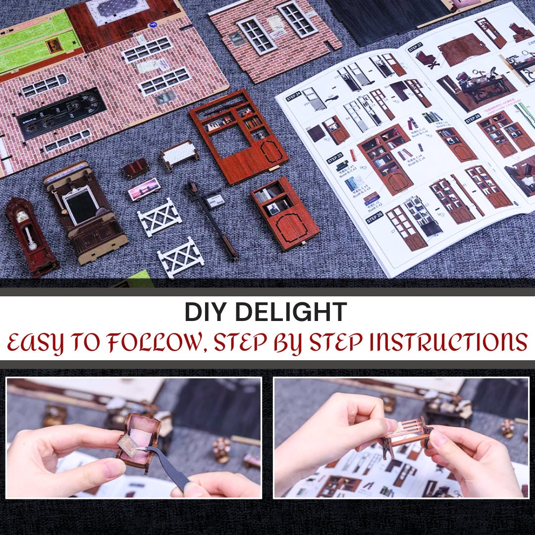 Cutefun DIY Book Nook Kit - Miniatuur House Kit - Poppenhuis Kit Led