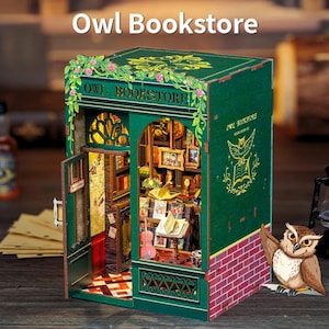 DIY Owl Bookstore Book Nook Kit: Renaissance Art Shelf Insert