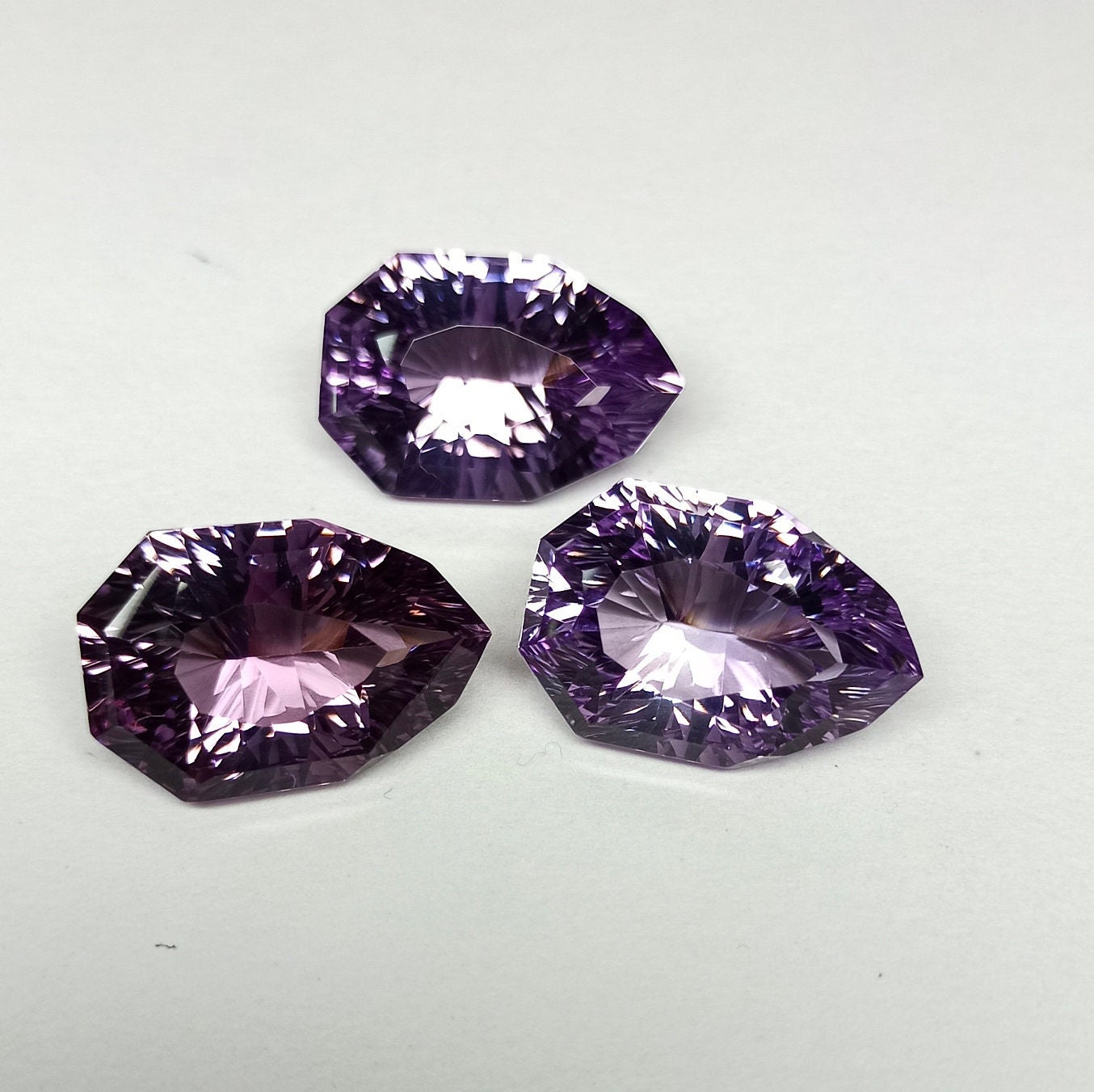 Natural Pink Amethyst Cushion Concave Cut Calibrated Loose Gemstones