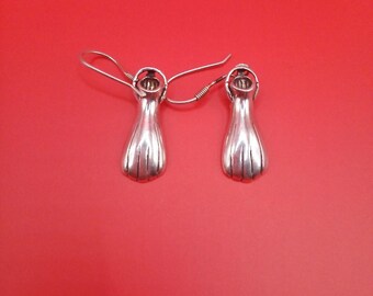 Sterling Silver Hand of Fatima Earrings, Berber Drop Jewelry, Moroccan Silversmith Made