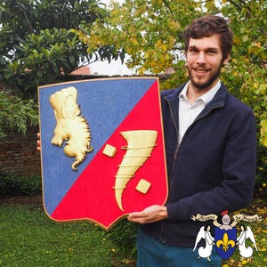 Large Coat of Arms Custom Coat of Arms Embossed Wooden Wall Shield Interior Decoration