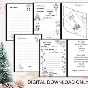 Carta a Papá Noel, Carta a Papá Noel, Niños escribiendo a Papá Noel, Carta a Papá Noel, Carta para colorear a Papá Noel, Australiano
