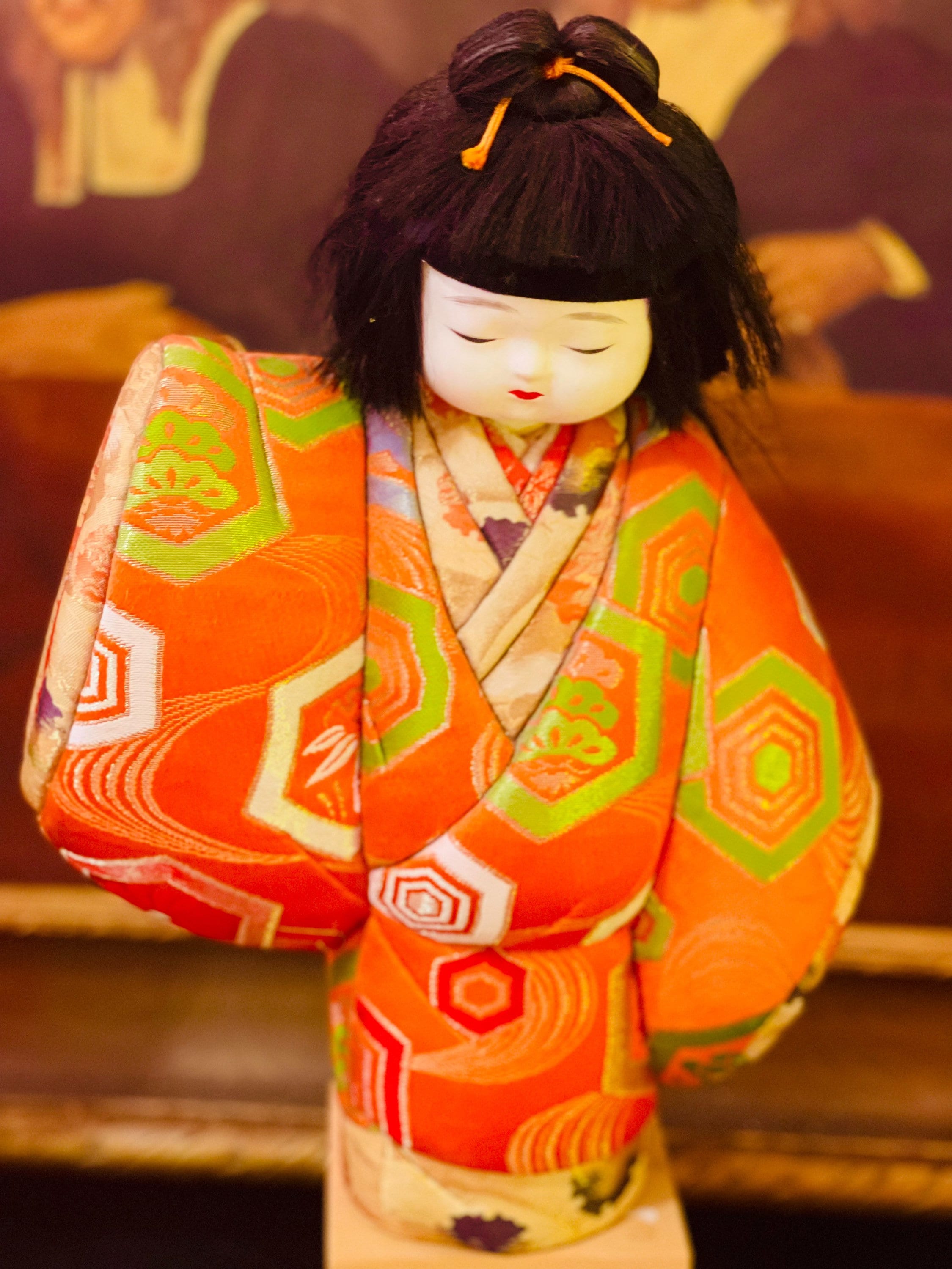 Vintage Japanese Leather Porcelain Kimekomi Doll Etsy