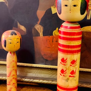 日本のヴィンテージこけしセット x2