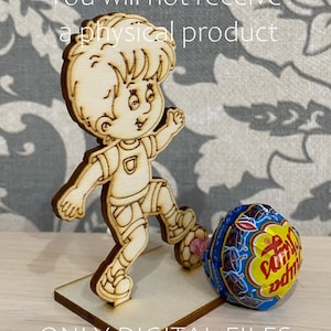 Fußballspieler, Chupa Chups Lollipop Boy, Frauentag, Geburtstag, DXF, SVG-Dateien, Laserschneiden.