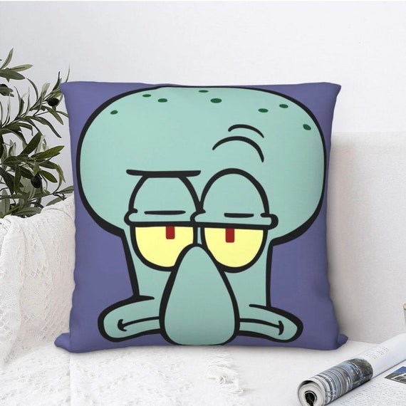 Squidward Pillow Case Spongebob Sqaurepants Cartoon Etsy