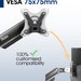 Adattatore VESA 75x75 Mm Per Monitor Acer Serie QG (QG240YH3, QG240YS3, QG270H3, QG270S3bipx) - Nero, Fisso, Nuovo