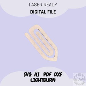 Clipe de papel em formato de lápis, modelo cortado a laser, modelo de gabarito de caneta pronto para laser, teste de gravação com Lightburn, SVG, DXF Ai, PDF.