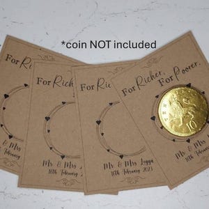 Personalized Chocolate Coin Wedding Favor Tags: For Richer, For Poorer