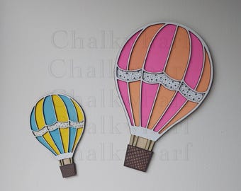 Hot Air Balloon Nursery Wall Decor: Wooden Baby Room Set