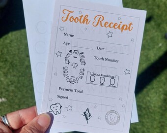 Tooth Fairy Receipt: Lost Tooth Record Keepsake (Pack of 20)