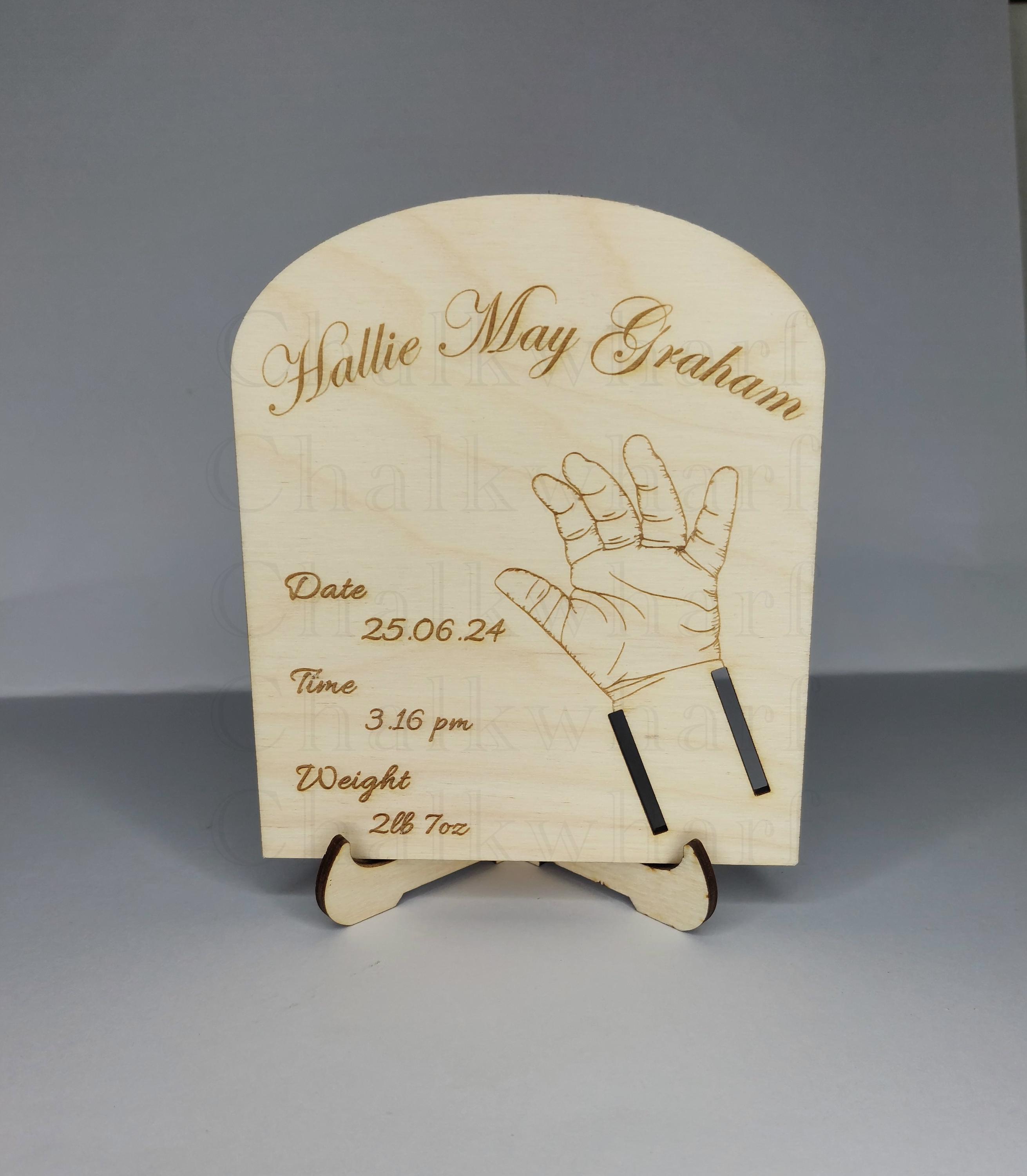 thumbnail image 2 of Birth Announcement Plaque Custom Made For Newborn Baby | Shop Online 2 of 14