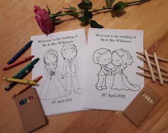 Personalized Wedding Activity Pack for Children: Coloring Book & Crayons