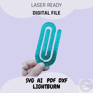 Paperclip lasergesneden sjabloon, sjabloon voor doe-het-laserpen, graveertest met Lightburn, SVG, DXF Ai, pdf.