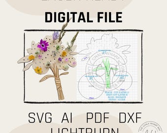 Wooden Flower Collector Board: Kids Nature Walk Adventure svg, jpeg, Lightburn, pdf, Digital file