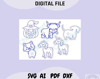 Animal Bread Tie SVG Laser Cut Files: Bread Bag Clip Designs (Digital Download)