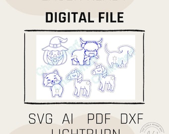 Djurbrödslips SVG laserskurna filer: Brödpåseklämmor design (digital nedladdning)