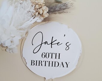 Personalized Acrylic Cake Topper: Name & Age, Birthday, Wedding, Shower