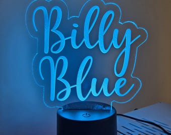 Personalised Custom Text LED name night lamp gift multi lights USB room sign